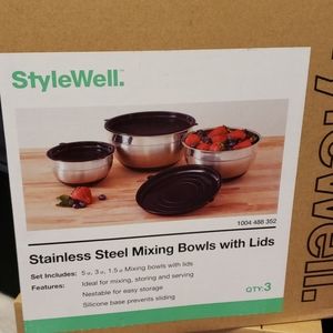 Style well stainless steel mixing bowls with lids